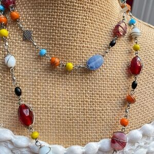 Multicolor Beaded Necklace Vintage